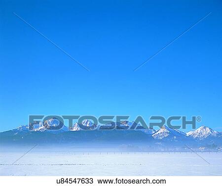 Stock Image - winter, nature, scenery, outdoors, snow, mountains. Fotosearch