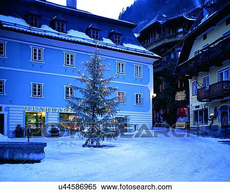 Stock Photography - winter, snow, outdoors, buildings, village, street. Fotosearch