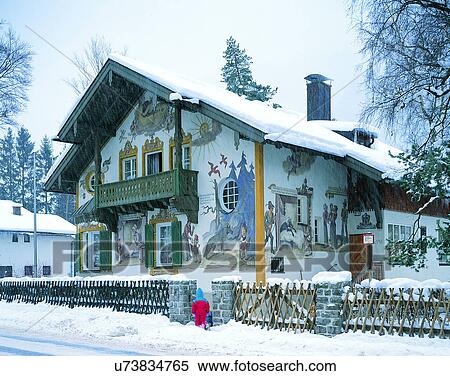Stock Photography - winter, snow, outdoors, sky, buildings, house. Fotosearch