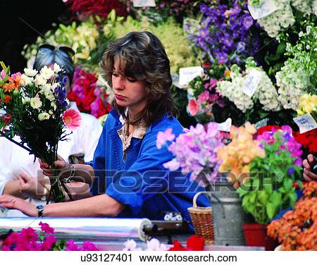 woman, outdoors, flowershop, flowers, working View Large Photo Image Stock Image - woman, outdoors, flowershop, flowers, working. Fotosearch