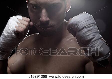 Stock Photography - Boxer with bandaged hands. Fotosearch