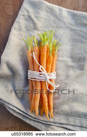 Bunch of carrots tied with string, still life View Large Photo Image Stock Photography - Bunch of carrots tied with string, still life. Fotosearch