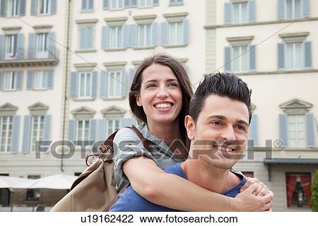 Stock Image - Couple on city break, Florence, Tuscany, Italy. Fotosearch