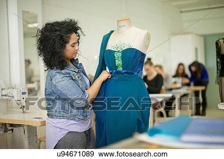 Stock Photo - Fashion design students in class. Fotosearch