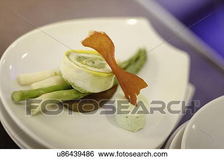 Gourmet starter on white plate View Large Photo Image Stock Photograph - Gourmet starter on white plate. Fotosearch