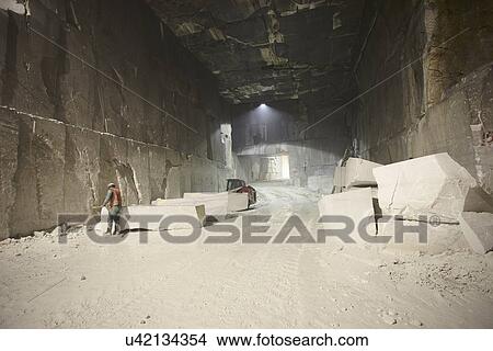 Picture - Inside a marble quarry. Fotosearch