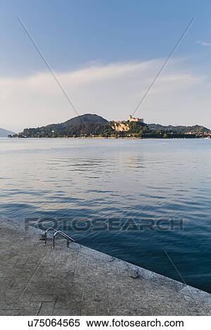 Lake Maggiore from harbour, Arona, Italy View Large Photo Image Stock Photography - Lake Maggiore from harbour, Arona, Italy. Fotosearch