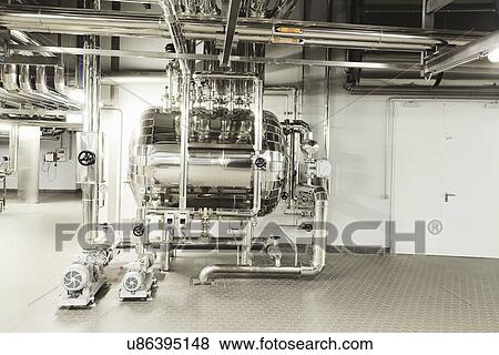 Machinery in a brewery View Large Photo Image Stock Photo - Machinery in a brewery. Fotosearch