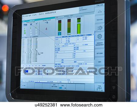 Monitor of computer numerical controlled (CNC) lathe in factory View Large Photo Image Stock Image - Monitor of computer numerical controlled (CNC) lathe in factory. Fotosearch