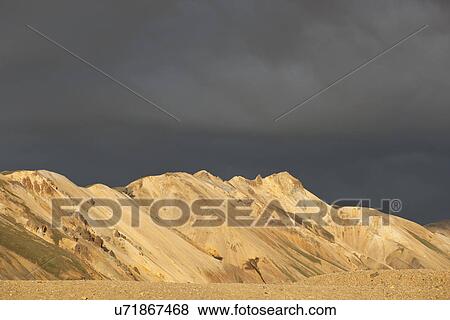 Stock Photo - Mountain range at Landmannalaugar, Fjallabak, Iceland. Fotosearch