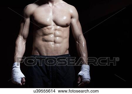 Picture - Muscular torso of boxer. Fotosearch