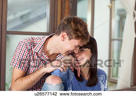 Portrait of couple laughing View Large Photo Image Stock Image - Portrait of couple laughing. Fotosearch