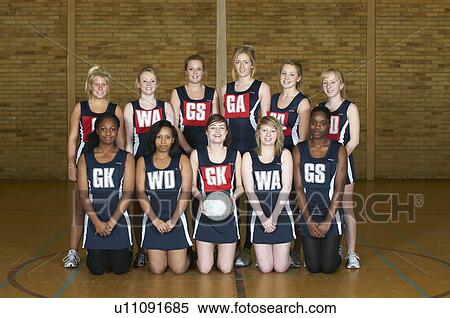 Portrait of netball team View Large Photo Image Stock Photography - Portrait of netball team. Fotosearch