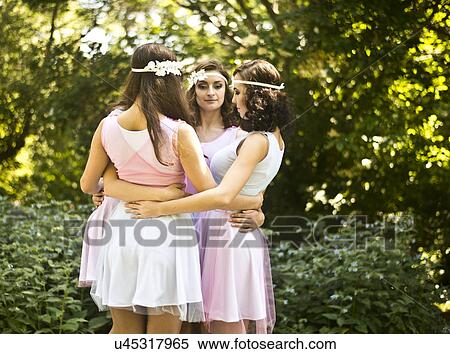 Portrait of three young ballet dancers in woods View Large Photo Image Stock Photography - Portrait of three young ballet dancers in woods. Fotosearch