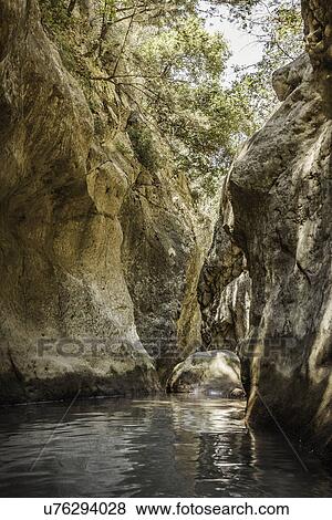 Stock Photo - Potami waterfalls in Samos, Greece. Fotosearch