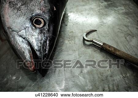 Raw fish and hook View Large Photo Image Stock Image - Raw fish and hook. Fotosearch