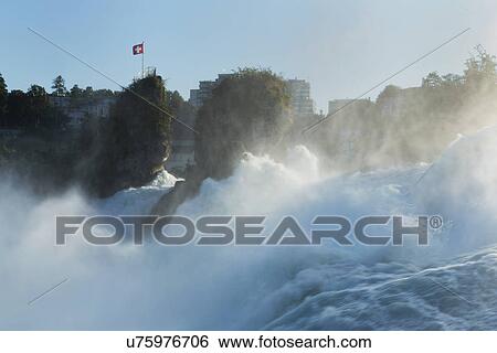 River Rhine waterfalls, Schaffausen, Canton Schaffaus, Switzerland View Large Photo Image Stock Photograph - River Rhine waterfalls, Schaffausen, Canton Schaffaus, Switzerland. Fotosearch