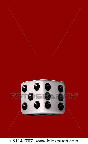 Stock Photo - Still life of dice with red background. Fotosearch