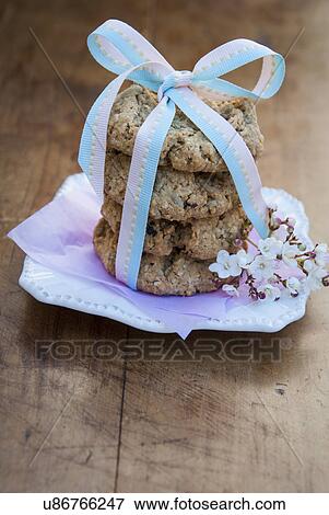 Stock Photo - Still life with stack of cookies. Fotosearch