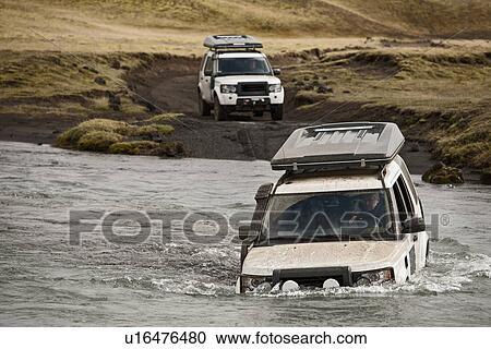 SUV crossing deep river, Fjallabak, Iceland View Large Photo Image Stock Image - SUV crossing deep river, Fjallabak, Iceland. Fotosearch