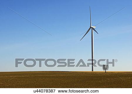 Wind turbine in field, Reims, France View Large Photo Image Stock Photo - Wind turbine in field, Reims, France. Fotosearch