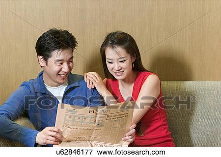 Stock Photo - Happiness, Young Men, Young Adult, Young Couple, Young Women, Togetherness, Asian Ethnicity. Fotosearch