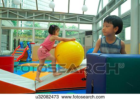 Stock Image - Indoors, Day, Play School, School, Education, Learning, Childhood. Fotosearch