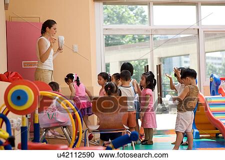 Stock Image - Indoors, Day, Play School, School, Education, Learning, Childhood. Fotosearch