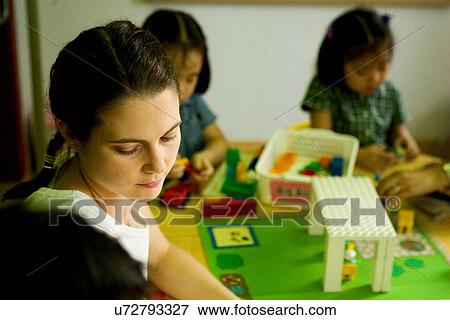 Indoors, Day, Play School, School, Education, Learning, Childhood View Large Photo Image Stock Photo - Indoors, Day, Play School, School, Education, Learning, Childhood. Fotosearch