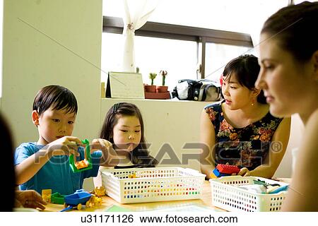 Stock Photograph - Indoors, Day, Play School, School, Education, Learning, Childhood. Fotosearch