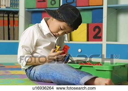 Picture - Indoors, Day, Pre-School, Children, Kids, Learning, Childhood. Fotosearch