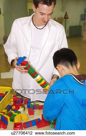 Stock Image - Indoors, Day, Pre-School, Children, Kids, Learning, Childhood. Fotosearch