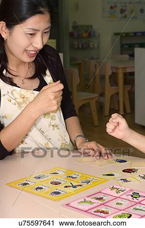 Stock Image - Indoors, Day, Pre-School, Children, Kids, Learning, Childhood. Fotosearch
