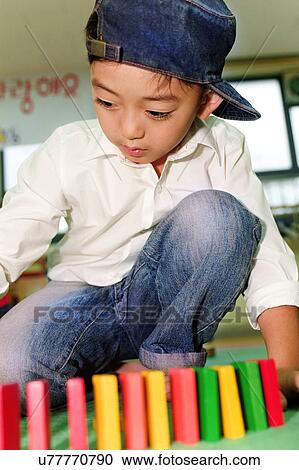 Stock Image - Indoors, Day, Pre-School, Children, Kids, Learning, Childhood. Fotosearch