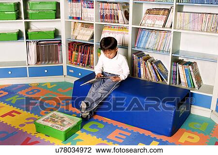 Stock Image - Indoors, Day, Pre-School, Children, Kids, Learning, Childhood. Fotosearch