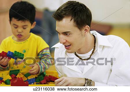 Stock Photo - Indoors, Day, Pre-School, Children, Kids, Learning, Childhood. Fotosearch