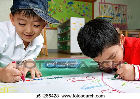 Stock Photo - Indoors, Day, Pre-School, Children, Kids, Learning, Childhood. Fotosearch