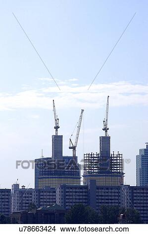 Picture - Outdoors, Day, Dusk, Engineering, Industrial, Crane, Sky. Fotosearch