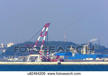 Outdoors, Day, Dusk, Engineering, Industrial, Crane, Sky View Large Photo Image Stock Photo - Outdoors, Day, Dusk, Engineering, Industrial, Crane, Sky. Fotosearch