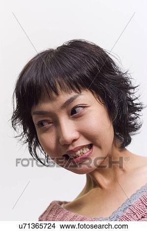 Woman, Female, Portrait, Smiling, Outdoors, Day, Lifestyles View Large Photo Image Picture - Woman, Female, Portrait, Smiling, Outdoors, Day, Lifestyles. Fotosearch