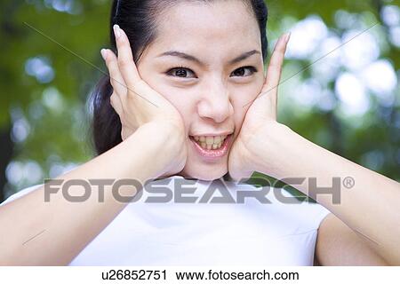 Woman, Female, Portrait, Smiling, Outdoors, Day, Lifestyles View Large Photo Image Stock Image - Woman, Female, Portrait, Smiling, Outdoors, Day, Lifestyles. Fotosearch