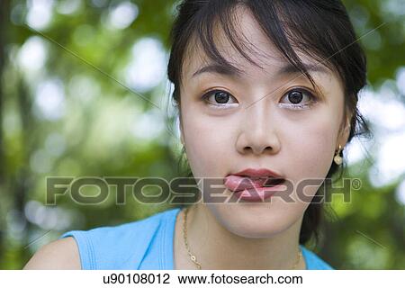 Woman, Female, Portrait, Smiling, Outdoors, Day, Lifestyles View Large Photo Image Stock Image - Woman, Female, Portrait, Smiling, Outdoors, Day, Lifestyles. Fotosearch