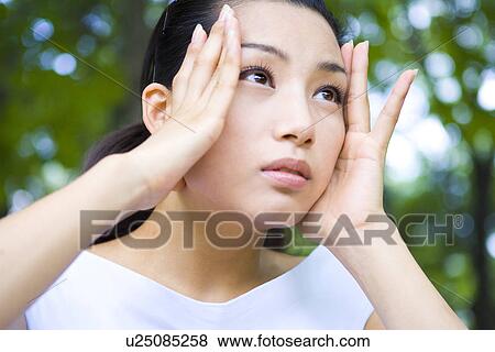 Woman, Female, Portrait, Smiling, Outdoors, Day, Lifestyles View Large Photo Image Stock Photo - Woman, Female, Portrait, Smiling, Outdoors, Day, Lifestyles. Fotosearch