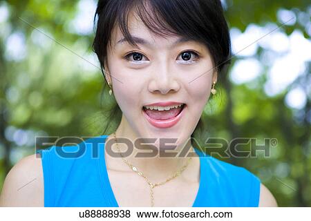 Woman, Female, Portrait, Smiling, Outdoors, Day, Lifestyles View Large Photo Image Stock Photo - Woman, Female, Portrait, Smiling, Outdoors, Day, Lifestyles. Fotosearch