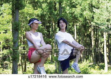 Young Adult, Young Men, Young Women, Outdoors, Sports Clothing, Athletic, Healthy Lifestyle View Large Photo Image Stock Photograph - Young Adult, Young Men, Young Women, Outdoors, Sports Clothing, Athletic, Healthy Lifestyle. Fotosearch