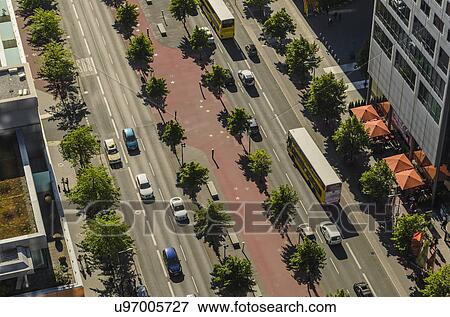 Aerial view from building at Potsdamer Platz on Potsdamer Strasse, Berlin, Germany View Large Photo Image Stock Photo - Aerial view from building at Potsdamer Platz on Potsdamer Strasse, Berlin, Germany. Fotosearch