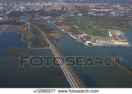 Aerial view of road bridge to Venice, Italy View Large Photo Image Stock Photo - Aerial view of road bridge to Venice, Italy. Fotosearch
