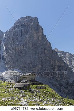 Stock Image - Brentei hut, Brenta Dolomites, Italy. Fotosearch
