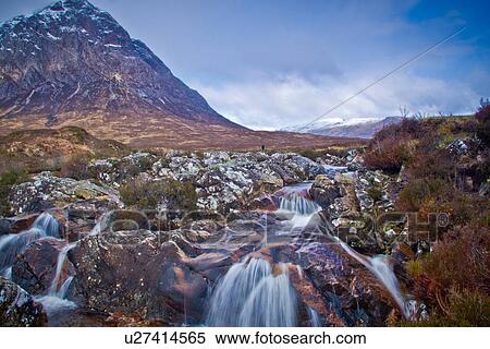 Stock Photography - Buachaille Etive Mor and River Coupall in Scotland. Fotosearch