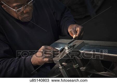 Checking rack bar with a vernier in preparation for further machining View Large Photo Image Stock Image - Checking rack bar with a vernier in preparation for further machining. Fotosearch